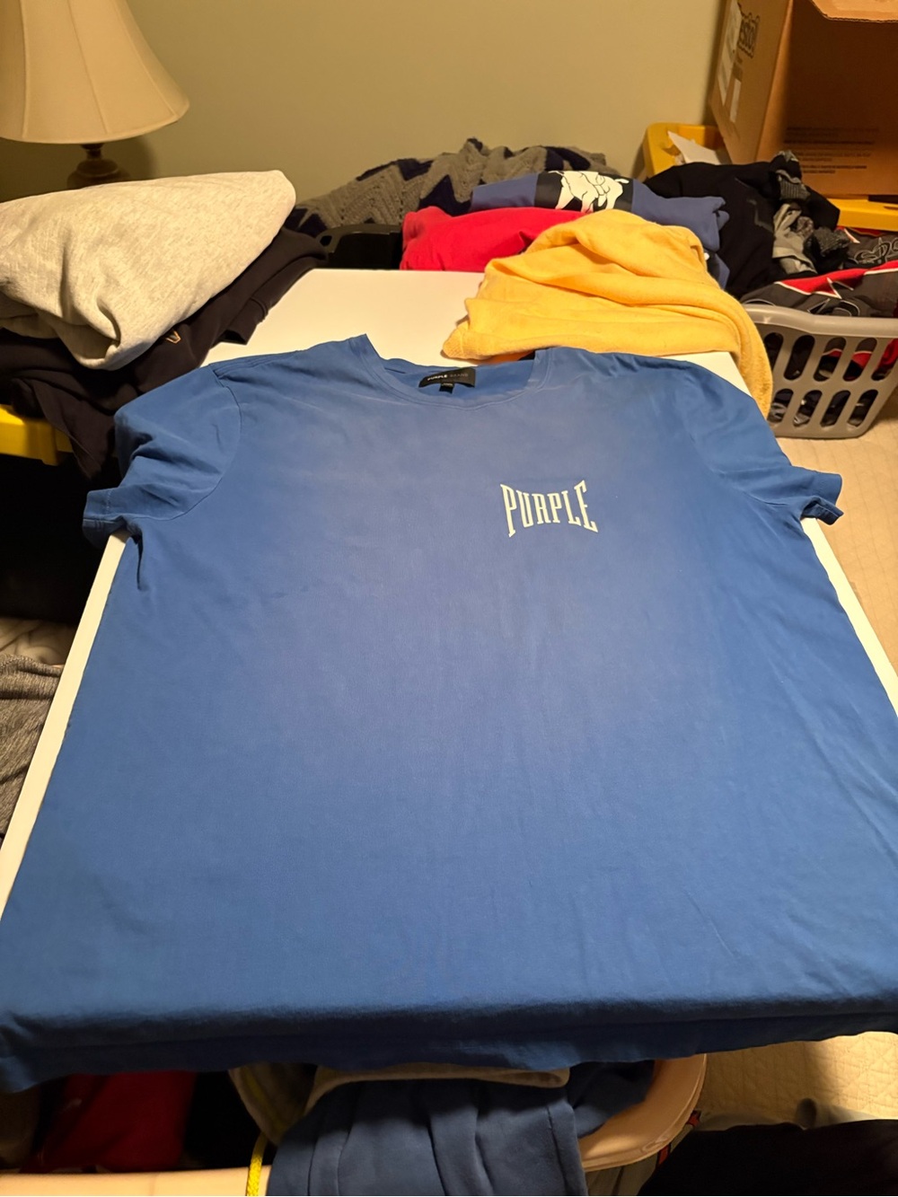 Blue 'Purple' Logo Short Sleeve Tee - Casual Crewneck